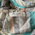 Equipment  Silk Multicolor Striped Snake Print Women's Top Photo 2