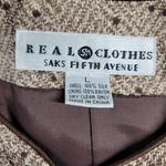 Saks 5th Avenue Real Clothes Saks Fifth Avenue Womens Jacket Sz L Brown Silk Button Up Speckled Photo 7