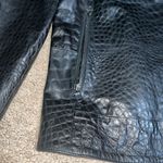 J Brand Croc Embossed Lamb Leather Moto Jacket Black Small Photo 7