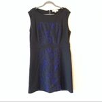 Loft Ann Taylor  Black Ponte Knit Sheath Floral Women’s Size 14 Graduation Church Photo 8