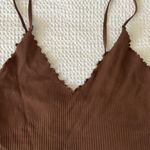 Free People  TANK Brown Ribbed Women's Top Photo 1