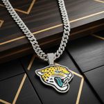 NFL Jacksonville Jaguars 20 Inch Necklace Pendant Cuban Chain Link Jewelry Photo 1