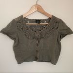 EUC Calvin Klein Jeans Crop Cardigan Green Size M Photo 0