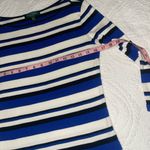 Ralph Lauren  Petite Blue Striped Top Womens Size L Photo 2