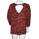 Democracy Shirt Womens XL Red Cheetah Print Twist Back Open Back Grunge Edgy Fun Photo 2