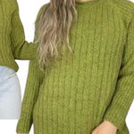 Lee  sweater green ribbed knit 1990s oversized sweater crewneck size small VTG Photo 0