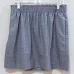 J.Crew Grey Wool Skirt Sz 8 Mini Skirt Elastic Waist Lined Neutral Classic Photo 0