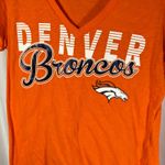 Denver Broncos NFL‎ Womens T Shirt Large Orange Football V Neck Tee Photo 1