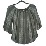 Altar'd State  Womens Size Small Green Cream Off The Shoulder Bell Sleeve Top Photo 0