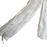 Aritzia  Wilfred Palm Leaf Frayed Sheer Peasant Long Sleeve Blouse Top White XS Photo 2