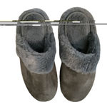 Grey Women’s Size 7/8 Massaging Slippers With Fur Trim . New Without Tags Gray Photo 1