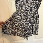 Rails  Sophia Romper in Navy Camellia Floral Buttons Waist Tie keyhole back Photo 6