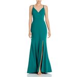AQUA Sleeveless Strappy A-Line Long Evening Gown Green Size 6 Formal Dress Photo 8