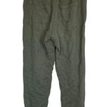 ZARA Khaki Green Linen Blend Pants High Rise Joggers Size Medium Olive Pockets Photo 0
