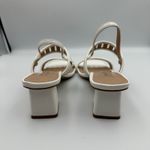 Journee Collection White Square Toe Block Heel Slingback Sandals Women's Size 9 Photo 3
