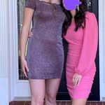 B. Smart Plum Sparkly Homecoming Dress Photo 2