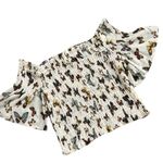L'Agence Like New L’AGENCE Bexley Top Butterfly Print Off Shoulder Smocked XS Retail $260 Photo 3