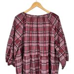 Bloomchic Plaid Tie Neck Ruffle Layered Hem Dress size 18/20 Russet Size 2X Red Photo 6
