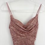 Hello Molly  Replay Button Pink Sequin Cowl Neck Bodycon Mini Dress Size 6 Photo 2