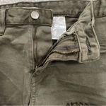 H&M Olive Green Jean Short Shorts Distressed Frayed Hem Photo 3