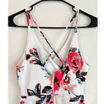 Miami Franchesca's Floral Spaghetti Cross Back Romper Train Maxi Dress SZ Small Photo 5