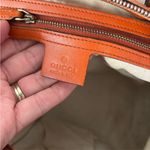 Gucci Purse Monogram Vintage Web Small Boston Orange Blue Shoulder Bag Rare Photo 11