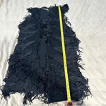 Ella Moss  Size Small Black Chic Fringe Vest Jacket Boho eclectic Emo Goth Rock Photo 7