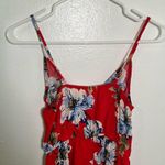 Xhilaration  Sleeveless Romper Red White Floral Photo 9