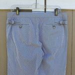 Ralph Lauren Blue White Stripe Cropped Cuffed Pants Women’s Size 10 Stretch Photo 2