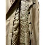 St. John Collection Tan Swing Trench Coat Quilted Satin Lining Classic Luxury S Photo 2