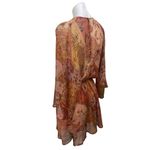 Mango MNG Coral Floral Patchwork Print Long Sleeve V Neck Mini Blouson Dress 0 Photo 1