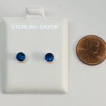 Sterling Silver 925  women girl birthstone stud earrings  ❤️ 5mm Birthstone ❤️ aretes de mujer 5mm zirconia  ta Photo 2