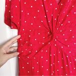 Maje • Ripia Twist-front Polka-dot Floral-jacquard Mini Dress red Rouge Photo 9