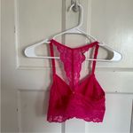 PINK - Victoria's Secret PINK Victoria’s Secret hot pink lace bralette size medium Photo 2