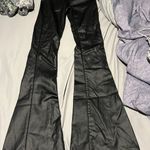 Edikted  Luna Faux Leather Flare High Rise Pants Black Size Small Photo 7