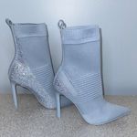 Steve Madden Maxwelle Rhinestone-Trim Sock Bootie in Baby Blue Size 9 Photo 8