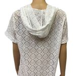 Jaclyn Smith White Lace Full Zip Up Hooded Short Sleeve Swim Coverup Womens L Photo 6