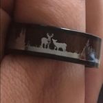 Deer Ring Sz 7 Black Photo 1