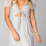 Buddy Love Sasha Tie Front Cut Out Mini Dress Size XS Gray Photo 0