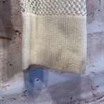 CAbi 213 knit ivory sweater split back boat neck casual pullover S sheer arms Photo 5