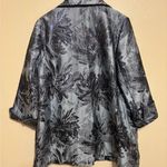 Chico's Chico’s 2P Gray Black Floral Jacquard Metallic Open Front Jacket Topper Photo 7
