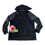 True Religion black flower hoodie size medium Photo 0