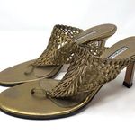 Charles David  metallic gold leather slides Photo 0