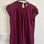 Elle Red Puff Sleeve Blouse with Mandarin Collar Photo 0