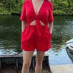 THAKOON x RTR Red Linen Blend Tie Photo 15