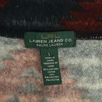 Ralph Lauren Lauren Dark Blue Aztec Print Long Sleeve Jacket Coat **Size L**🌺🌺 Photo 3