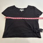 Madewell Texture & Thread Black Wrap Tie Front Top XS Casual Everyday Soft Knit Photo 3