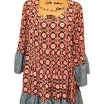 Kori   2X baby doll blouse top multicolor red, white and blue Photo 0