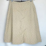 HD in Paris Womens Faux Leather Lined Cut-Outs Swing A-Line Skirt Beige Size 2 Photo 0