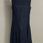 Malvin 100% Linen Sleeveless Dress Navy XL Career Business Beach Ruffle Blue Photo 0